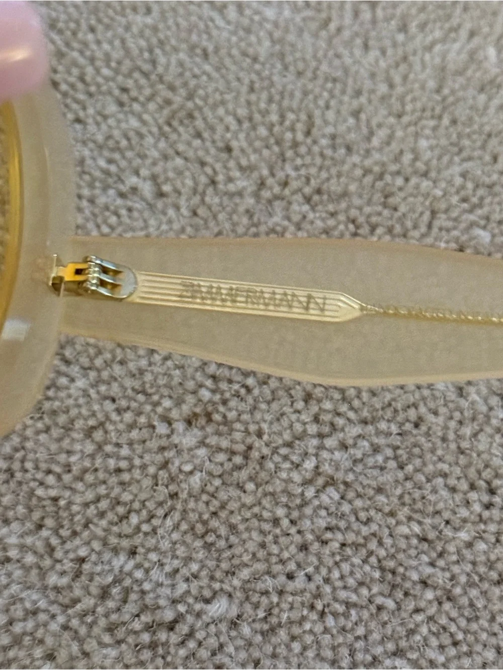 Zimmermann Cream Transparent Round Sunglasses with Yellow Lenses